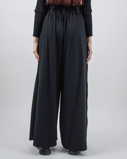 Pantaloni Wide-Leg cu Pense Negri (S-XL)