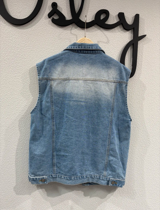Vestă din Denim Basic Mid-Wash (S-XL)