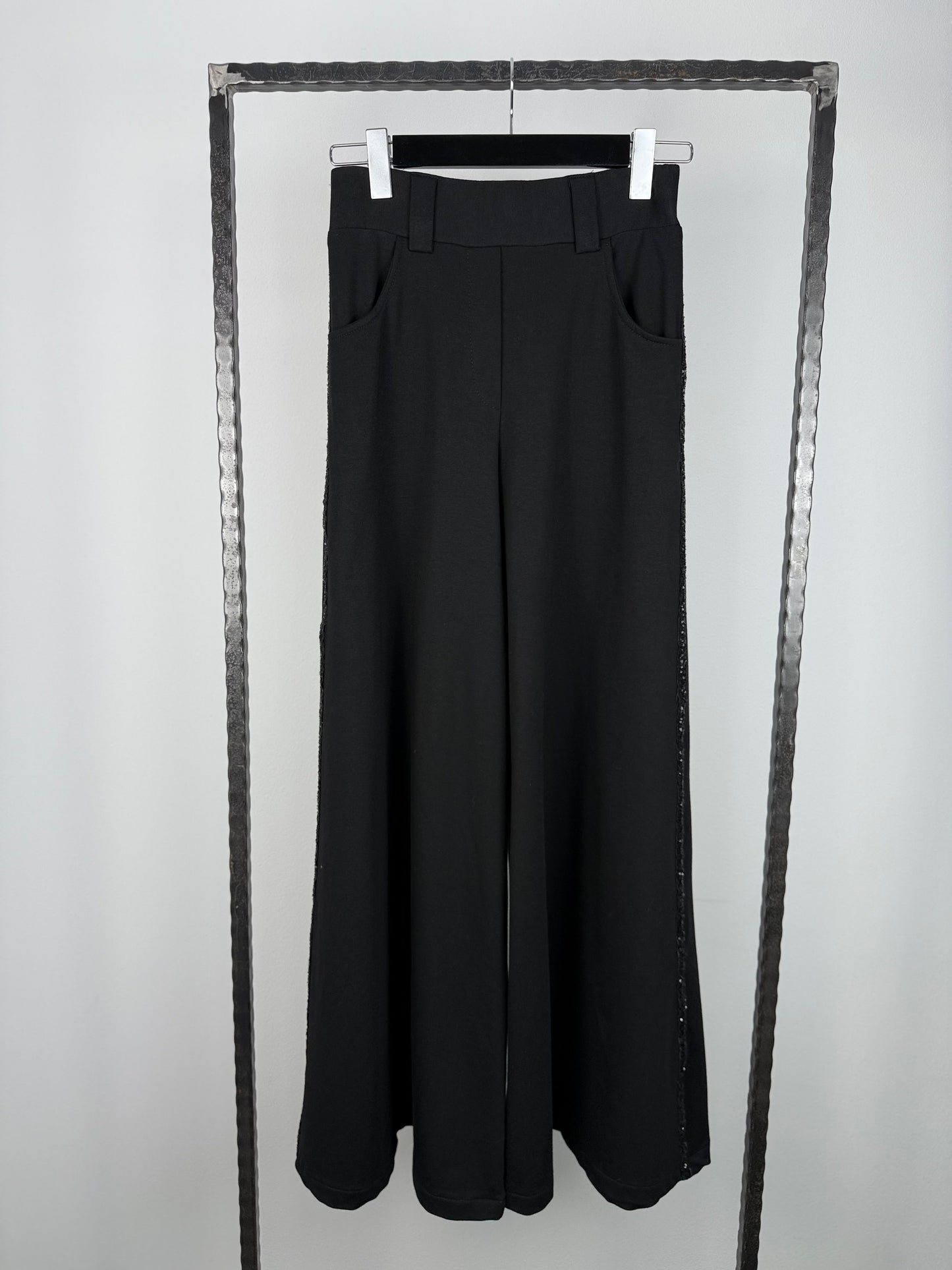 Pantaloni Largi Dama – Negru Profund, 3 variante