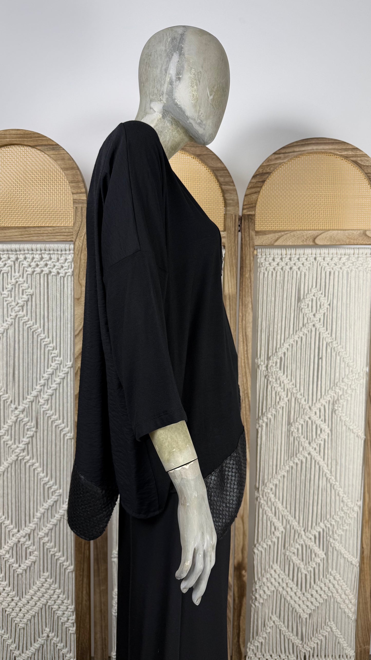 BLUZA BORDURA ASIMETRICA DIN PIELE