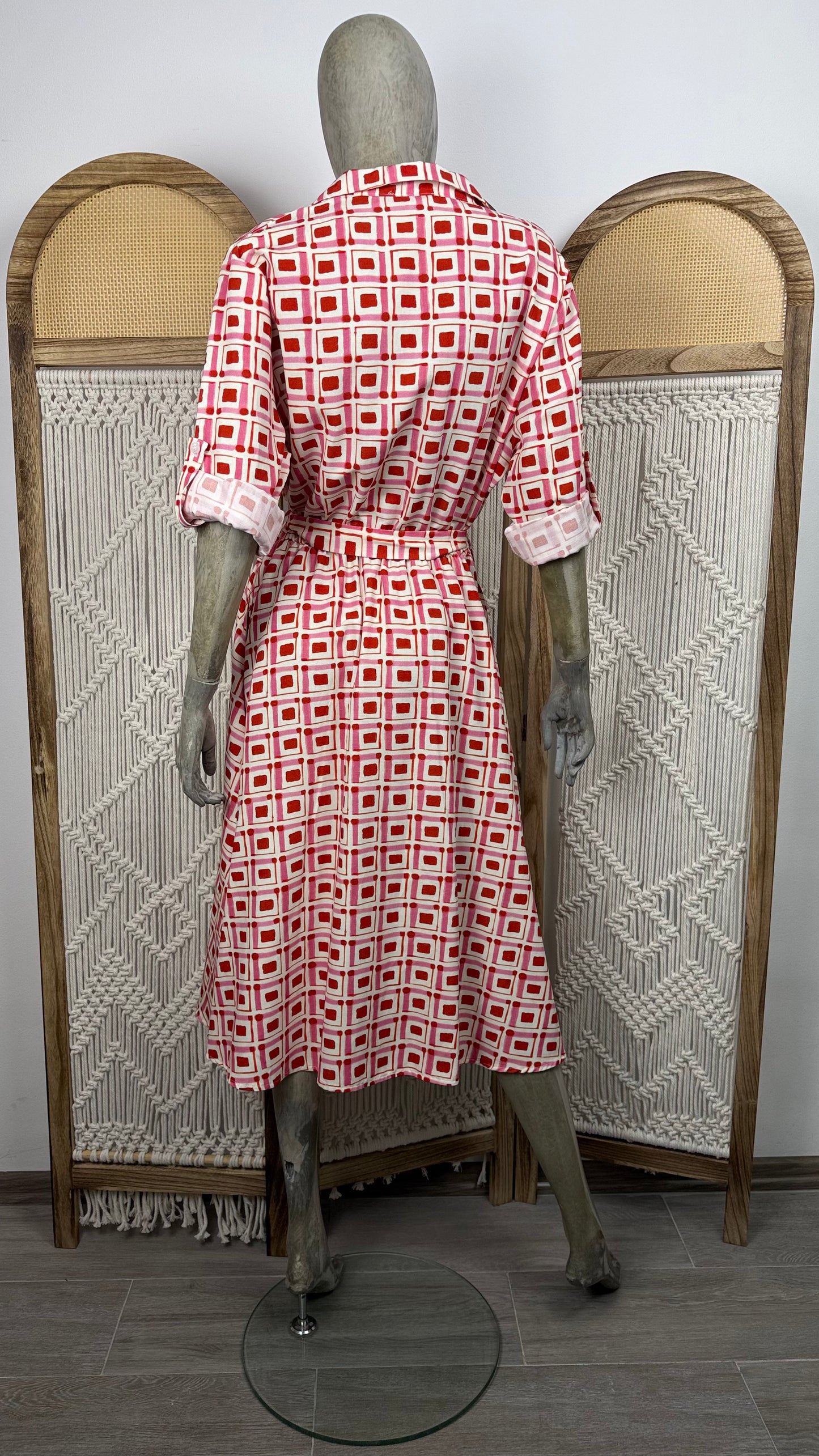 ROCHIE CAMASA CU PRINT GEOMETRIC ROSU