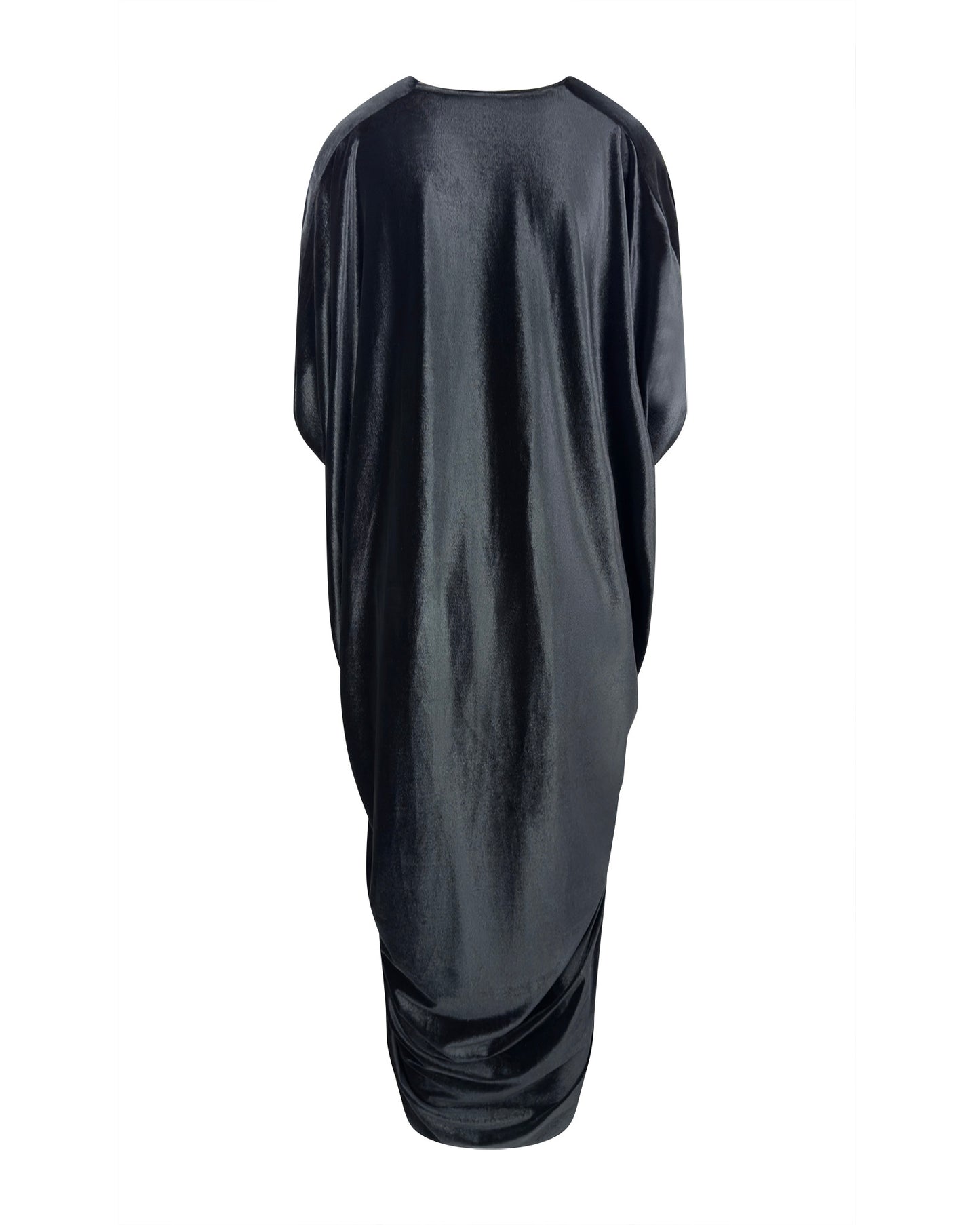 Rochie inel - negru catifelat si fluid