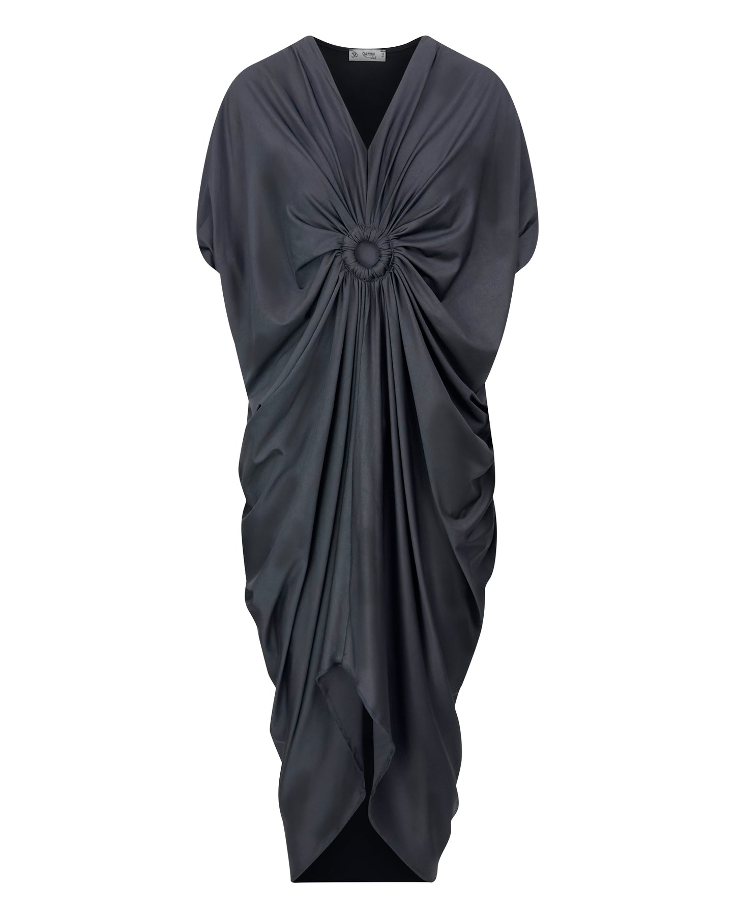 Rochie inel - negru lucios si fluid