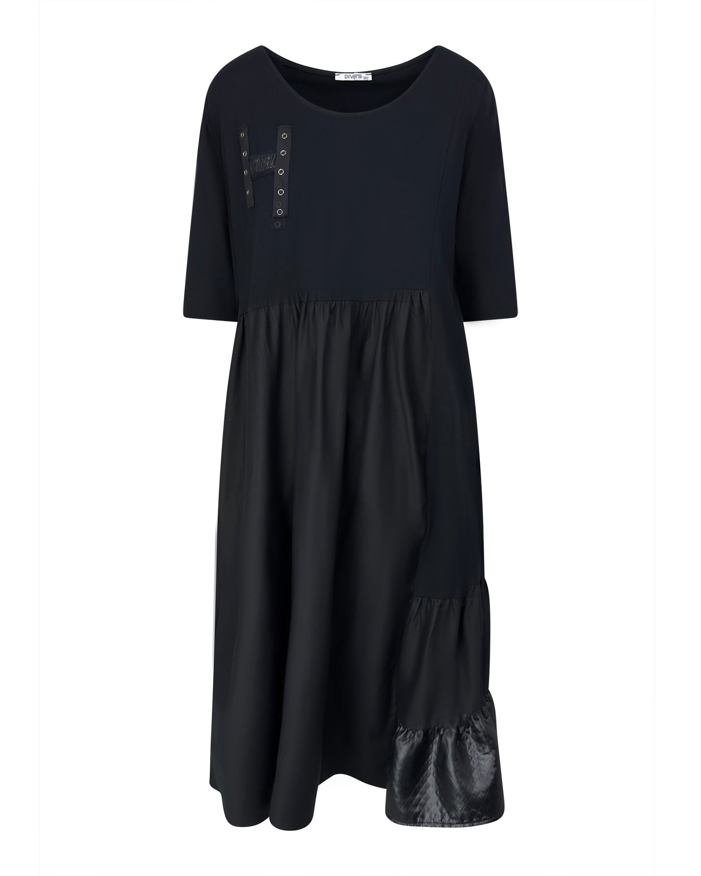 Rochie neagra din tafta cu volane