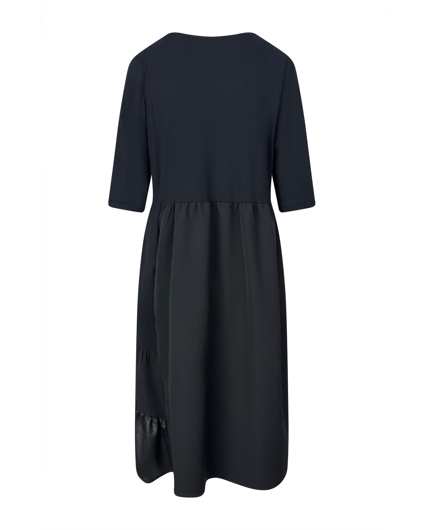 Rochie neagra din tafta, cu volane si paiete