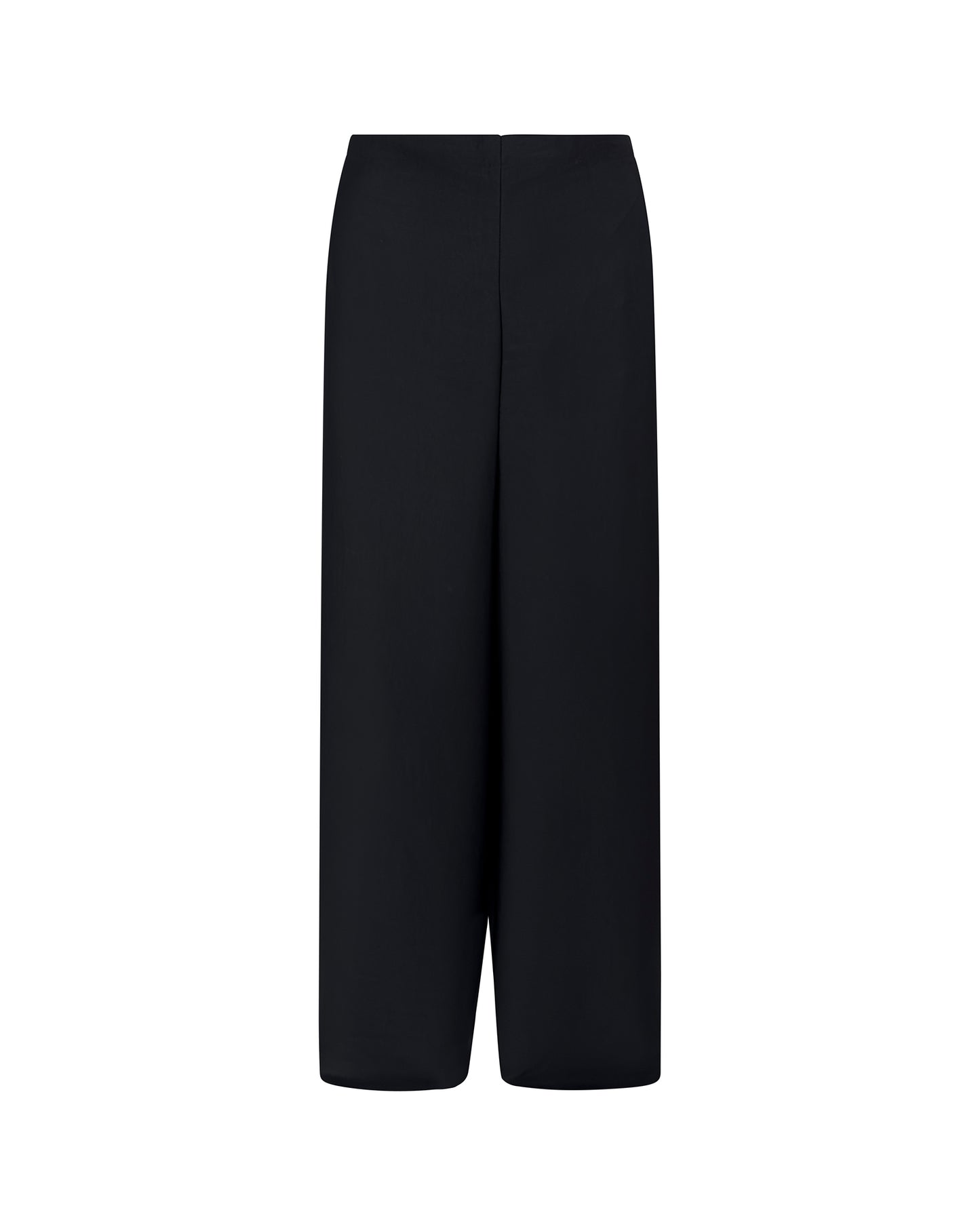 Pantaloni cu efect de fusta despicata din material mat – negru