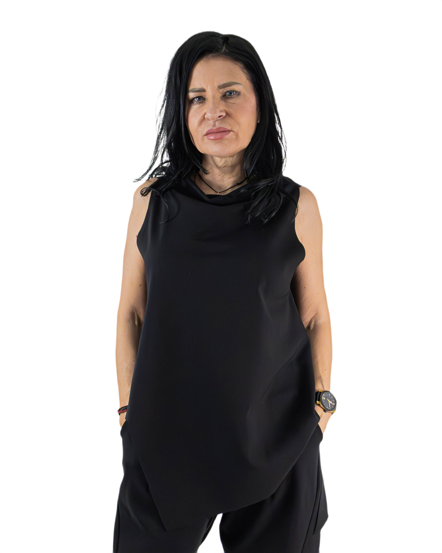 Capă Neagră Asimetrică (S-XL)