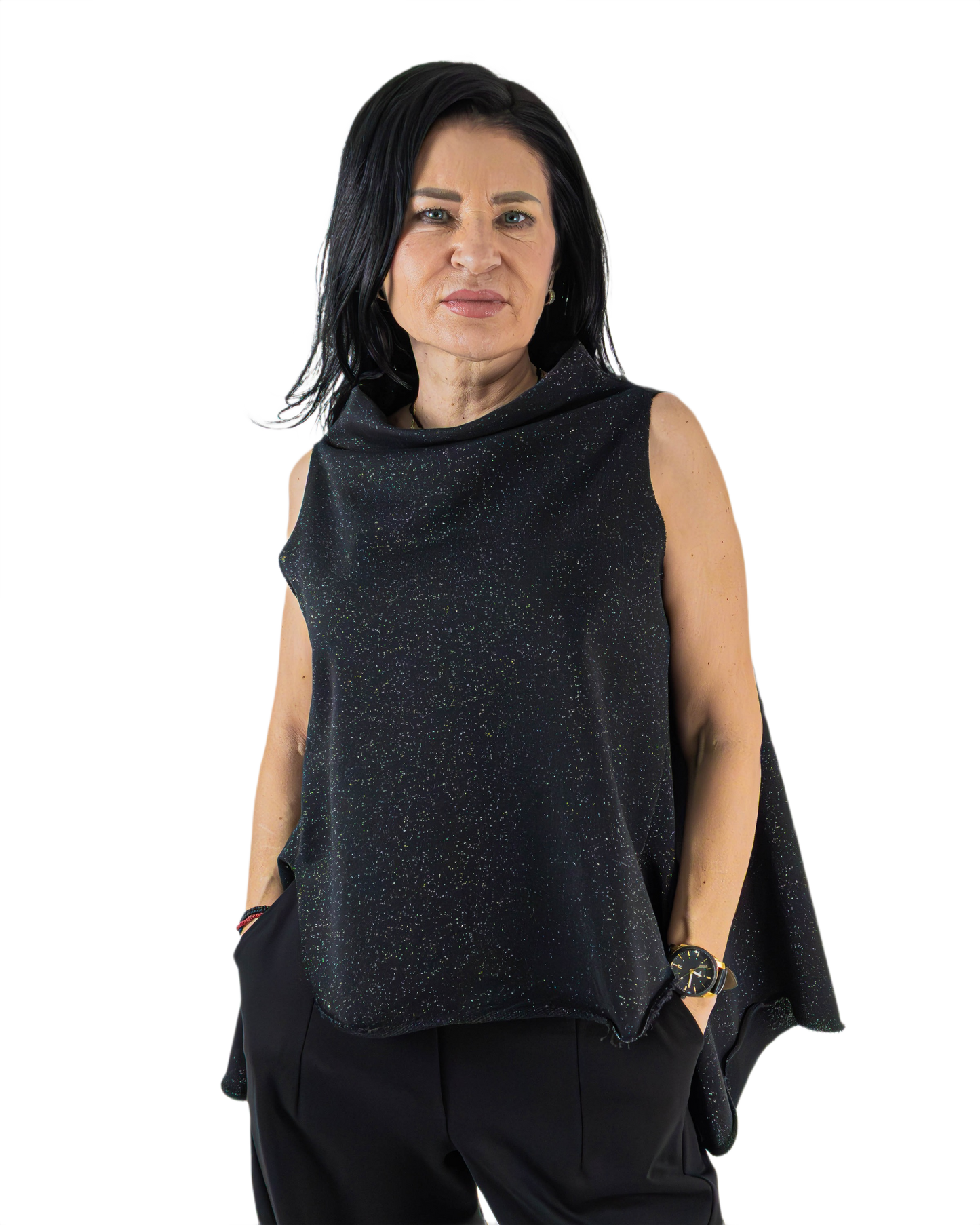 Capă Clasică din Lurex Sparkle Noir | Mărime Universală (S-XL) | Qarma