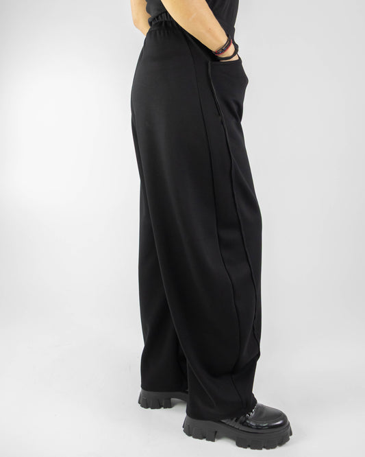 Pantaloni Balloon Wide-Leg din Jerse Elastic (S-XL)