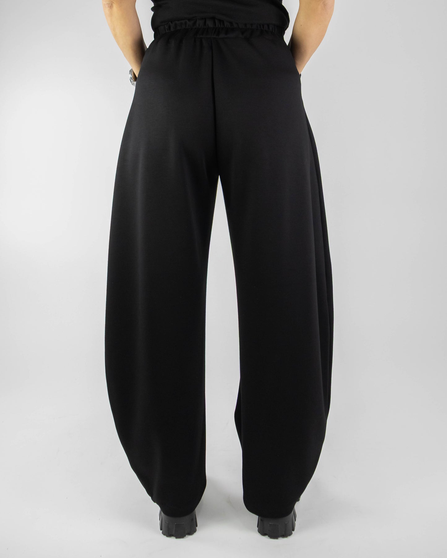Pantaloni Balloon Wide-Leg din Jerse Elastic (S-XL)