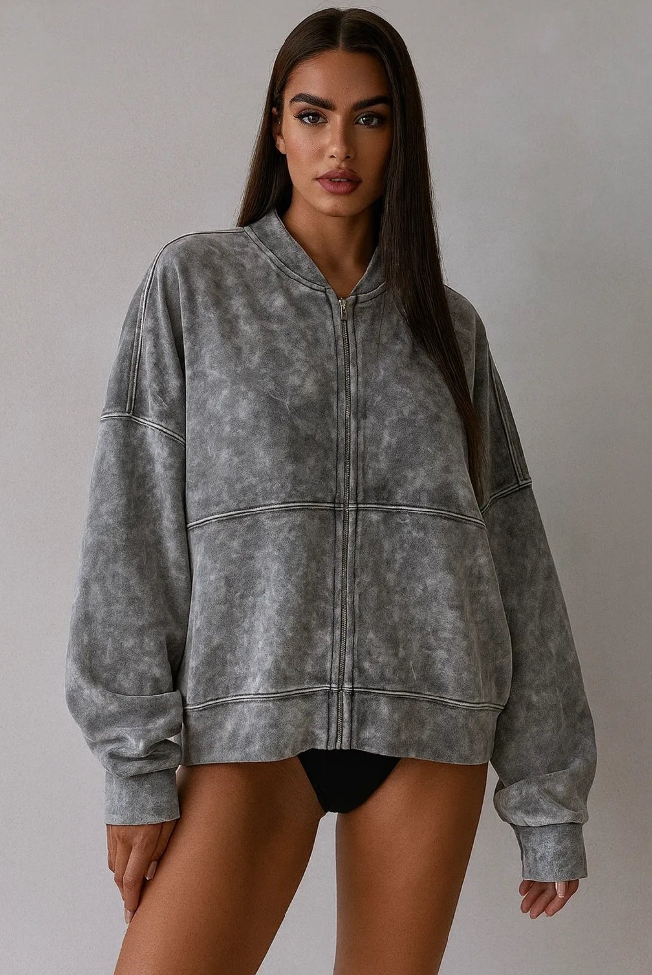 Jachetă-hanorac din Bumbac cu Aspect Prespălat | Talie Unică | Qarma Selection