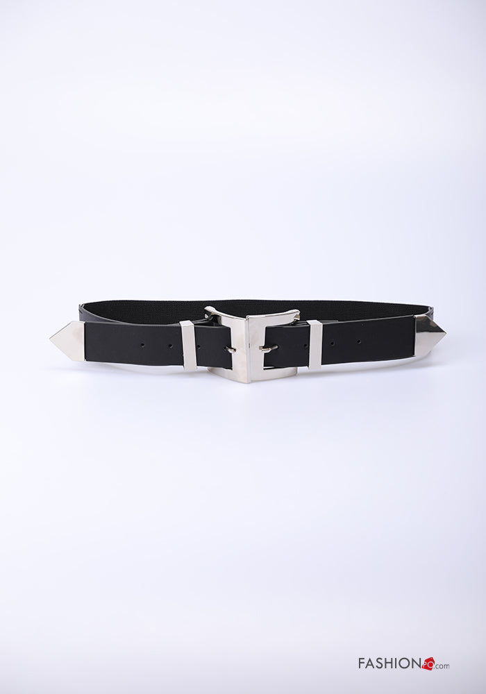 Curea statement cu insertii metalice si design geometric