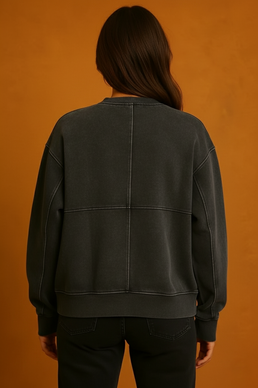 Jachetă-hanorac din Bumbac cu Aspect Prespălat | Talie Unică | Qarma Selection