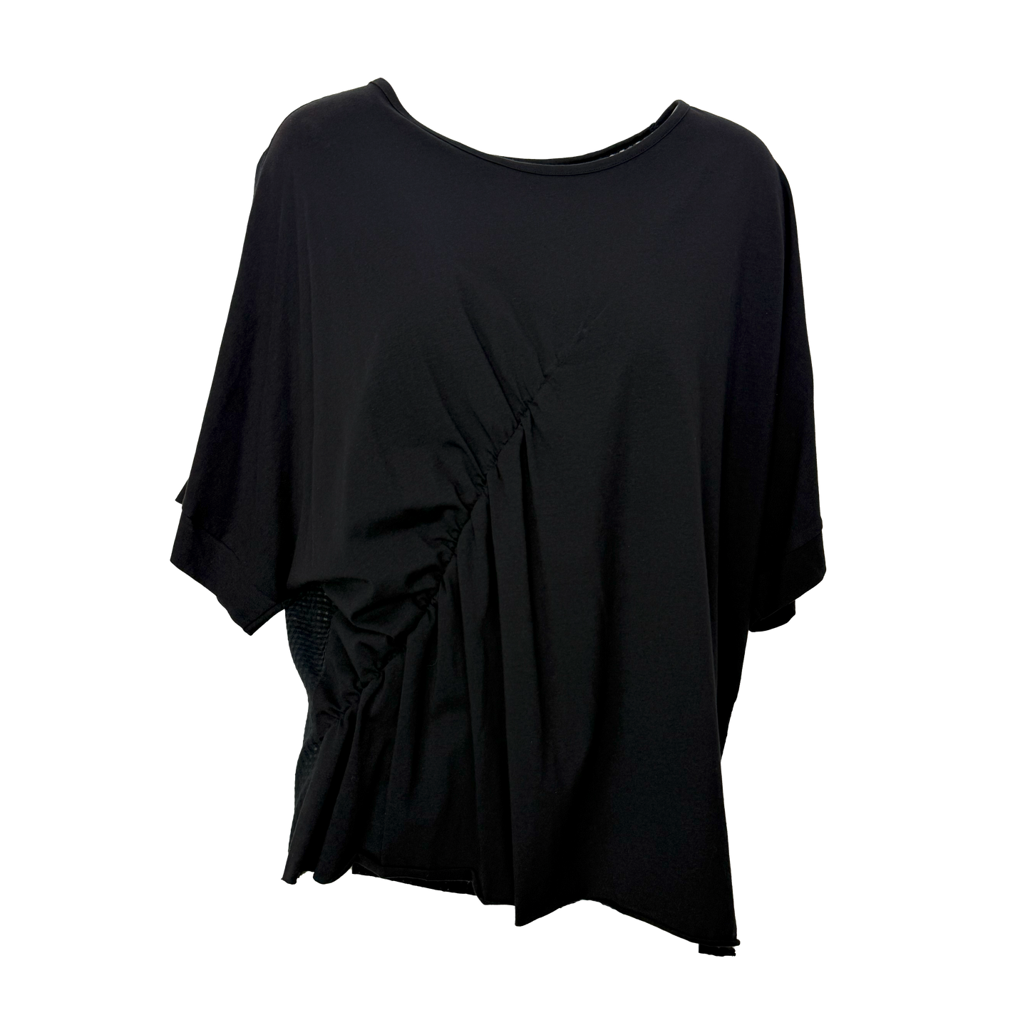 Bluza neagra cu fronseu si spate texturat