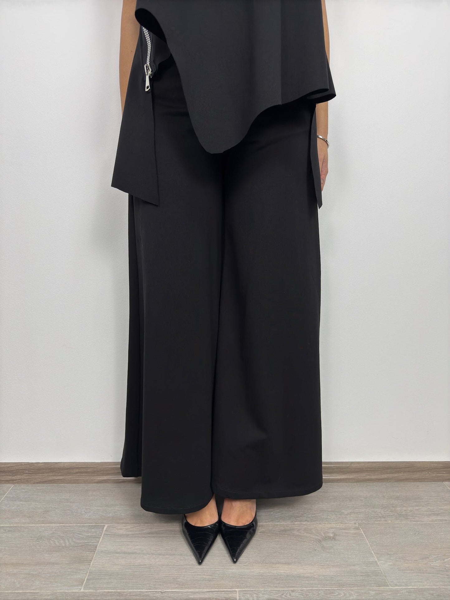 Pantaloni Largi Dama – Negru Profund, 3 variante