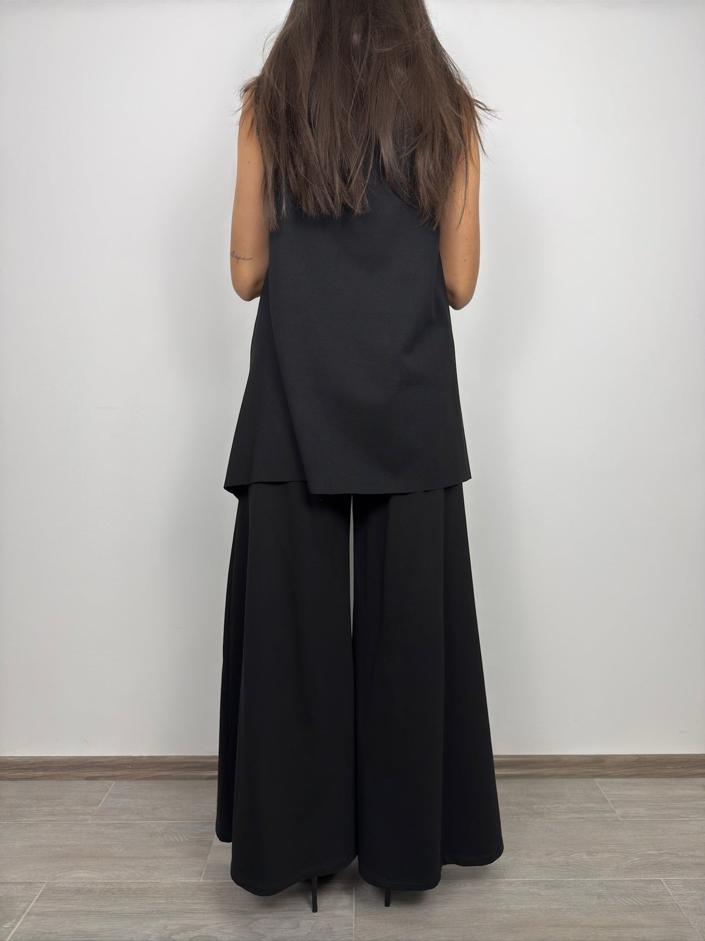 Pantaloni Largi Dama – Negru Profund, 3 variante