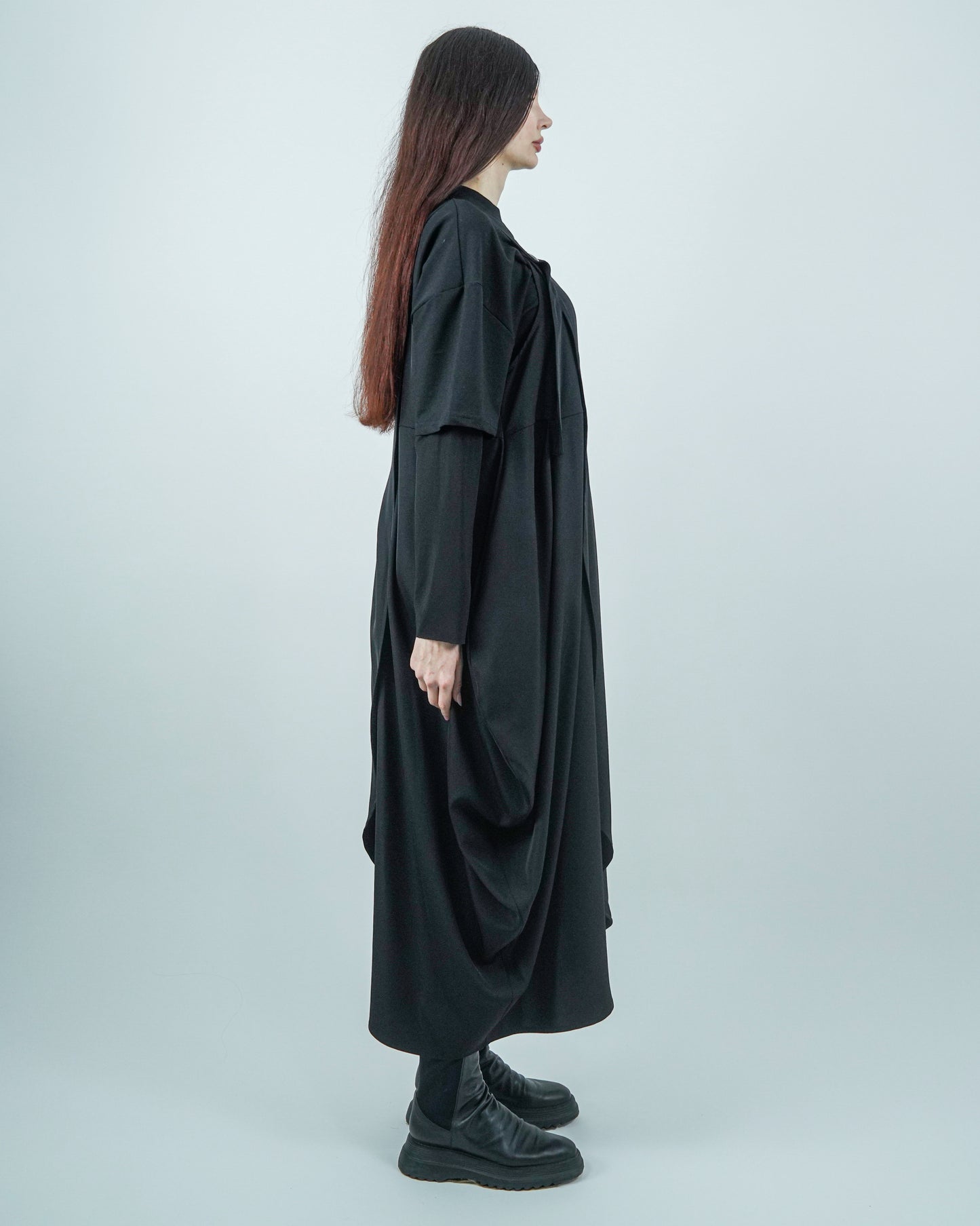 Sarafan Arhitectural Negru din Lycra (S-XL)