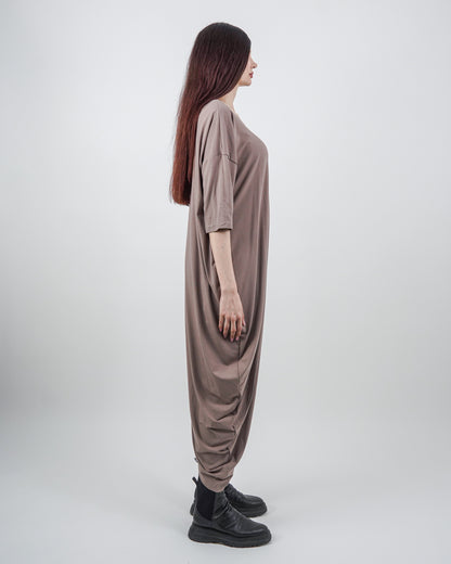 Rochie Bej Parte Peste Parte (S-XL)