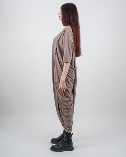Rochie Bej Parte Peste Parte (S-XL)