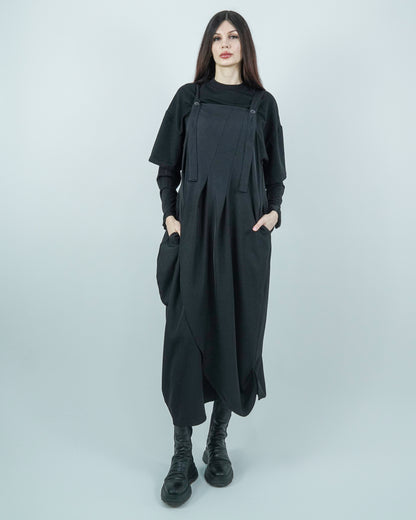Sarafan Arhitectural Negru din Lycra (S-XL)
