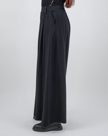 Pantaloni Wide-Leg cu Pense Negri (S-XL)