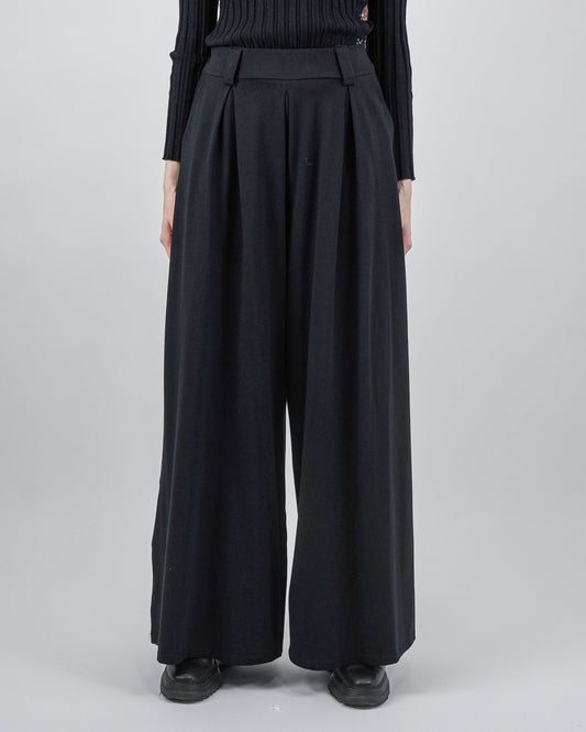 Pantaloni Wide-Leg cu Pense Negri (S-XL)