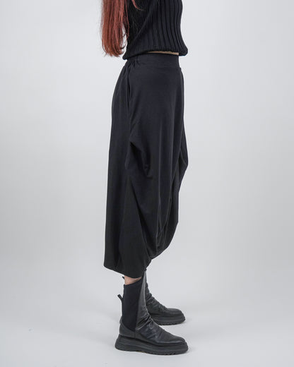 Pantaloni Tip Fustă-Salvar Negri (S-XL)