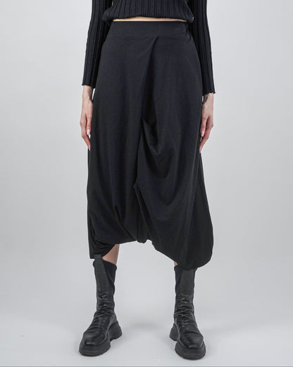 Pantaloni Tip Fustă-Salvar Negri (S-XL)