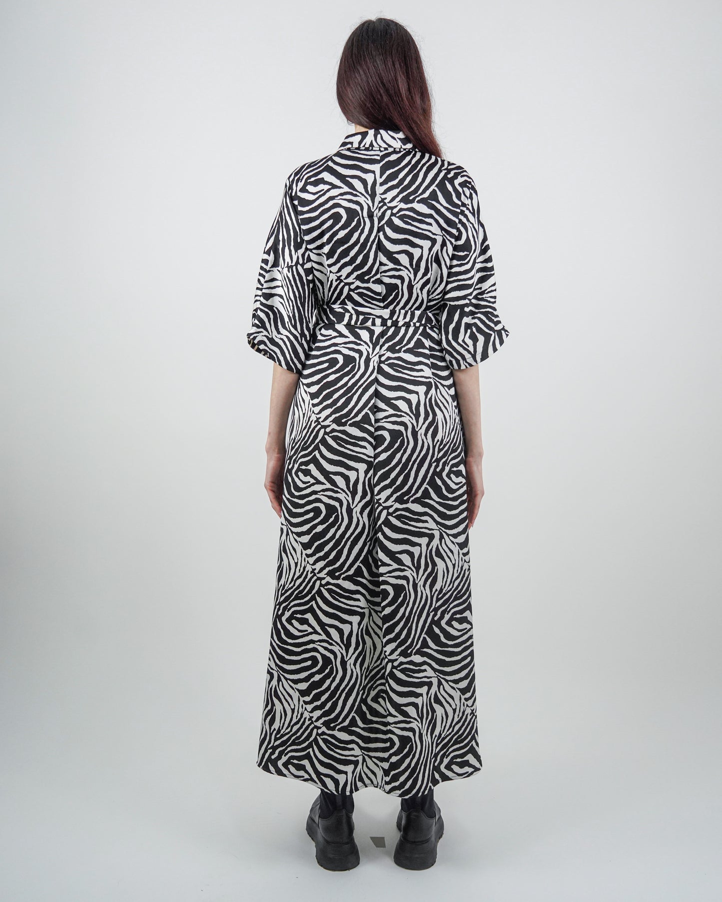 Rochie-Cămașă Zebra cu Mânecă Raglan (S-XL)