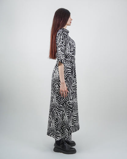 Rochie-Cămașă Zebra cu Mânecă Raglan (S-XL)