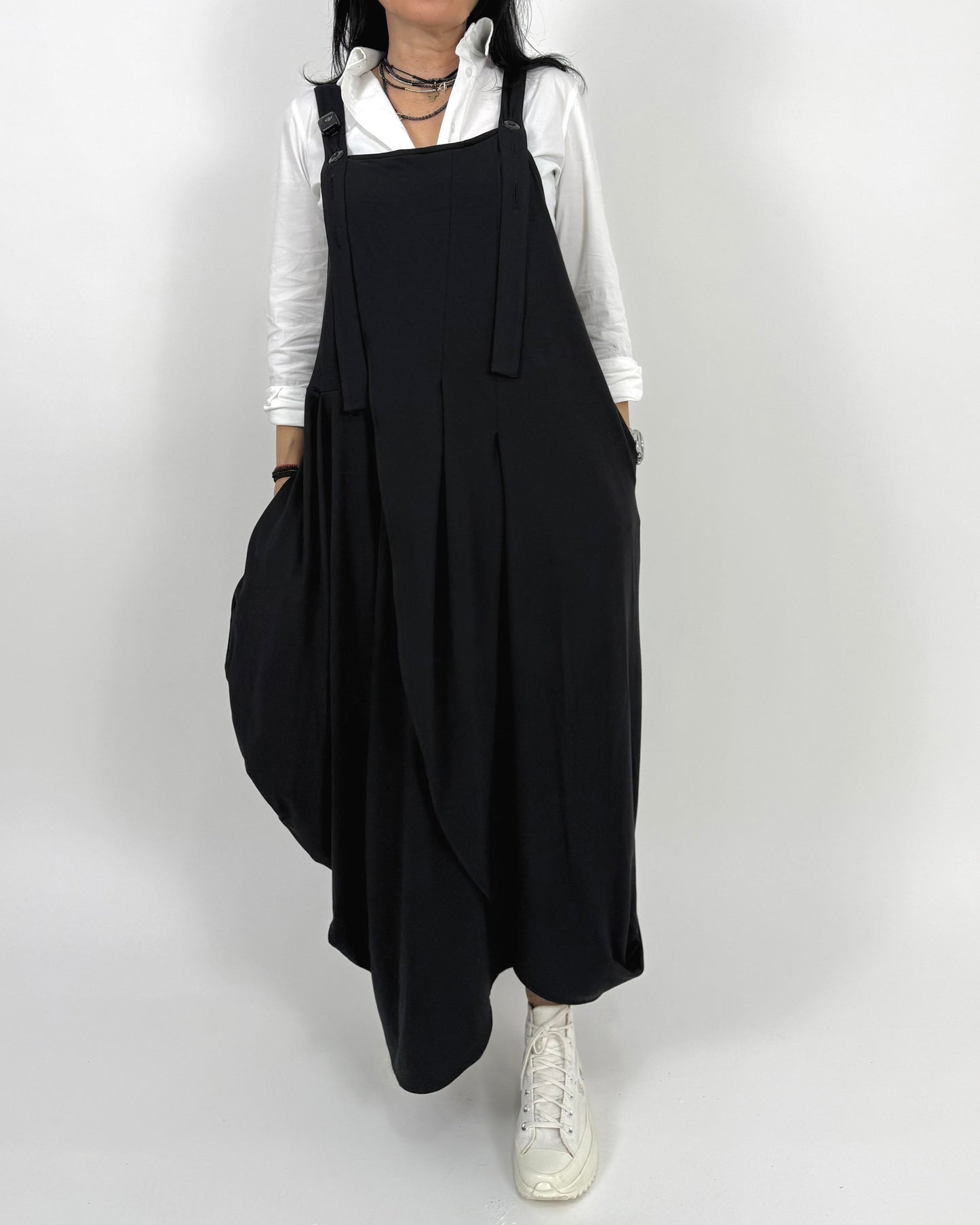 Sarafan Arhitectural Negru din Jerse (S-XL)