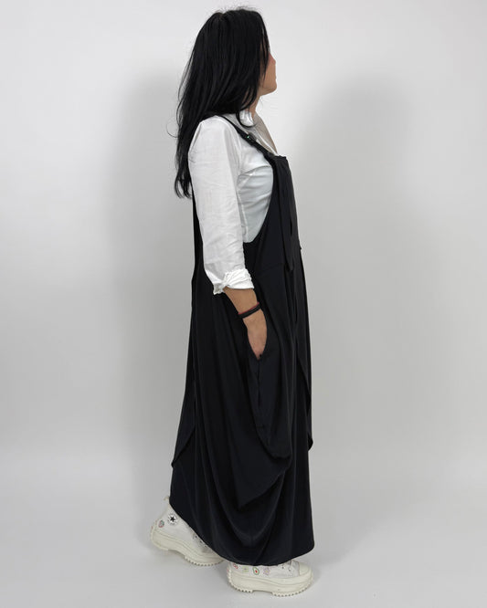 Sarafan Arhitectural Negru din Jerse (S-XL)