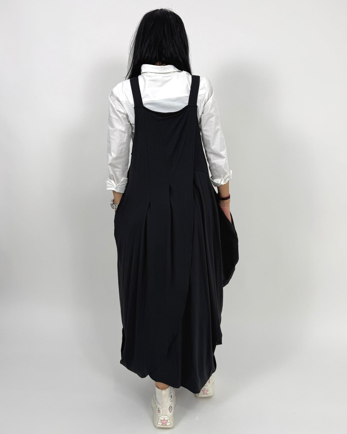Sarafan Arhitectural Negru din Jerse (S-XL)