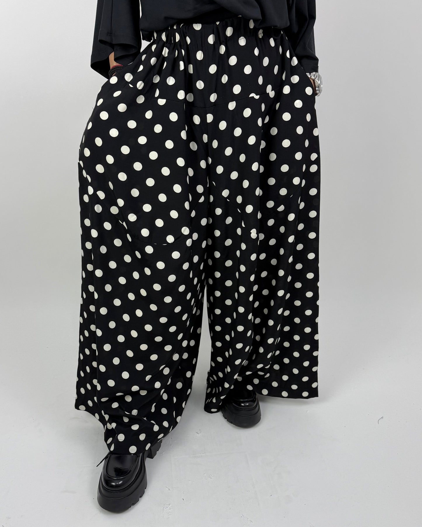 Pantaloni Fustă Arhitecturali cu Buline (S-XL)