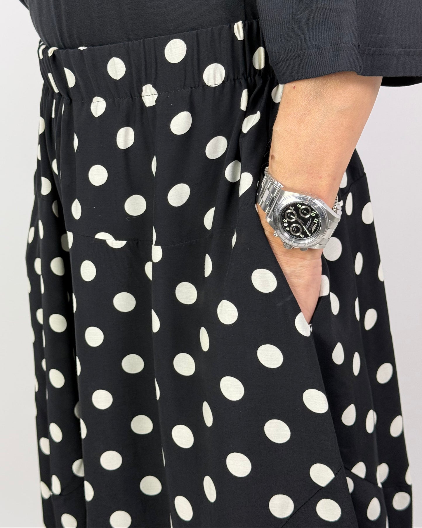 Pantaloni Fustă Arhitecturali cu Buline (S-XL)