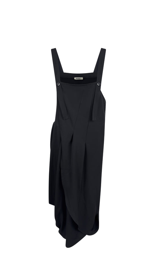 Sarafan Arhitectural Noir cu Bretele Reglabile | Mărime Universală (S-XL) | Qarma