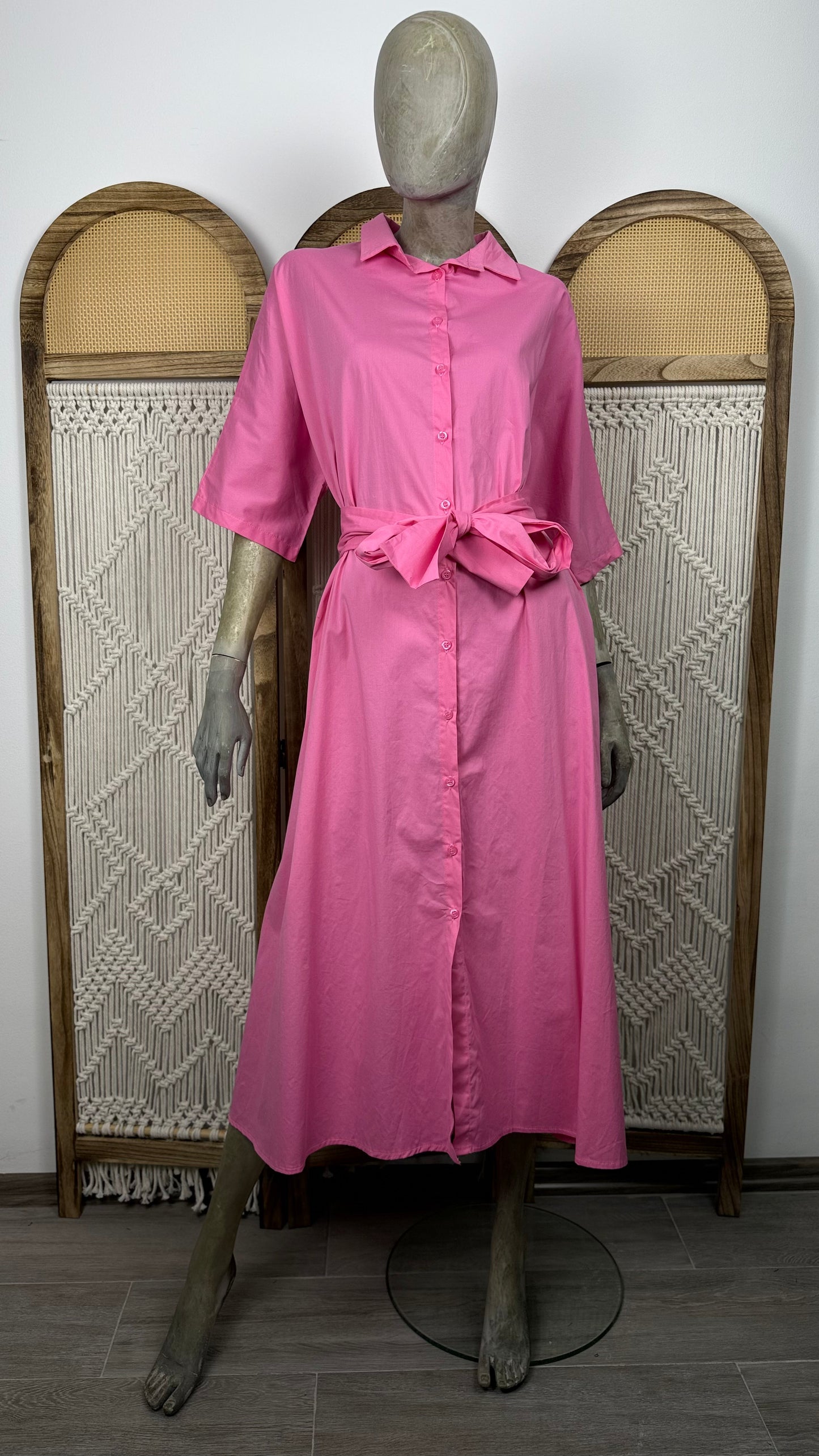 ROCHIE CAMASA LUNGA ROZ CU CORDON