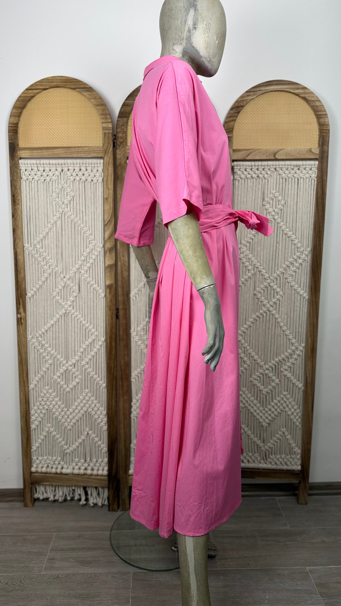 ROCHIE CAMASA LUNGA ROZ CU CORDON