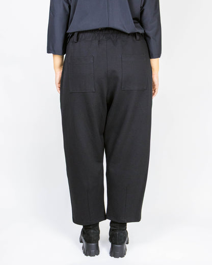 Pantaloni din Jerse Negru cu Detaliu Breloc (S-XL)