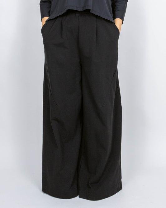 Pantaloni Negri Ampli Tip Palazzo | Mărime Universală (S-XL) | Qarma