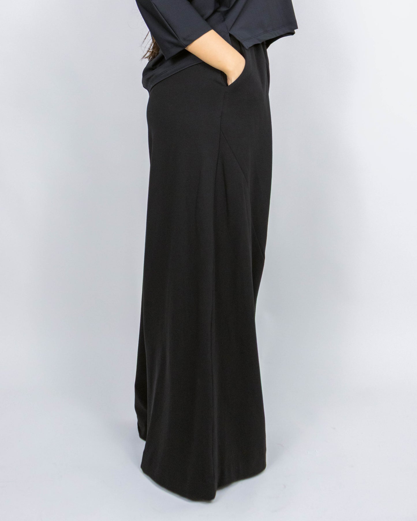 Pantaloni Negri Ampli Tip Palazzo | Mărime Universală (S-XL) | Qarma