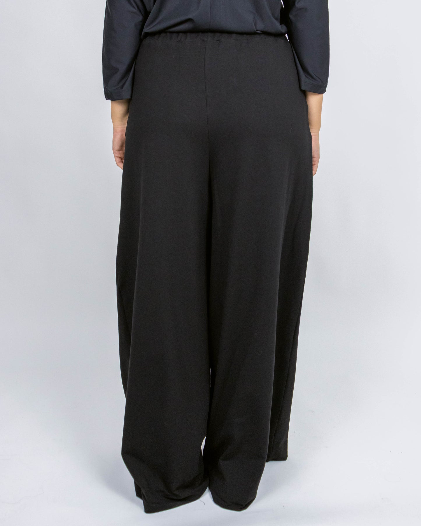 Pantaloni Negri Ampli Tip Palazzo | Mărime Universală (S-XL) | Qarma