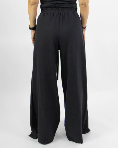 Pantaloni Negri Petrecuți cu Șnur (S-L/XL)