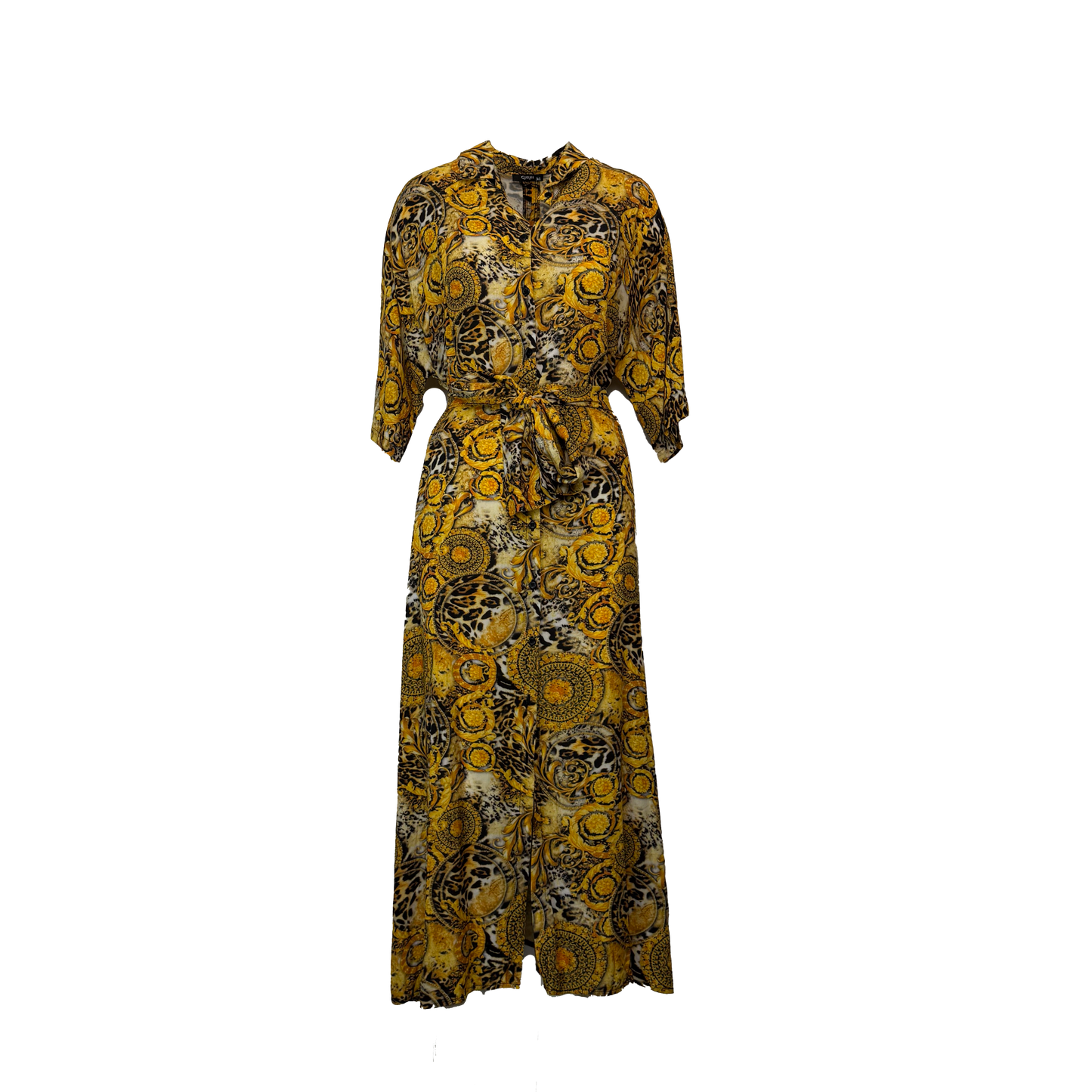 ROCHIE LUNGA CU PRINT BAROC SI CORDON