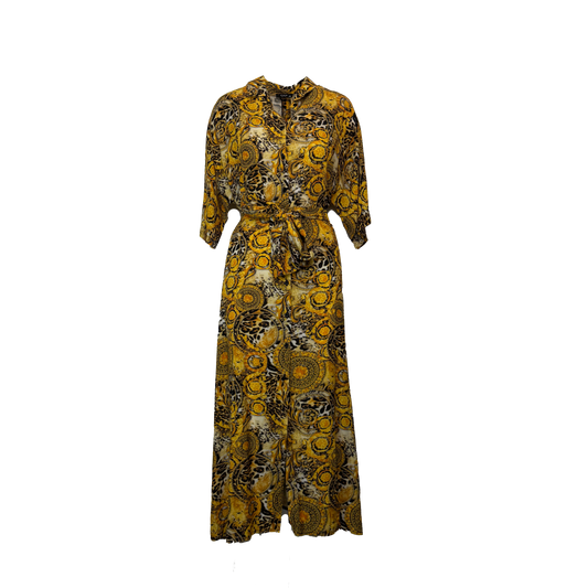 ROCHIE LUNGA CU PRINT BAROC SI CORDON