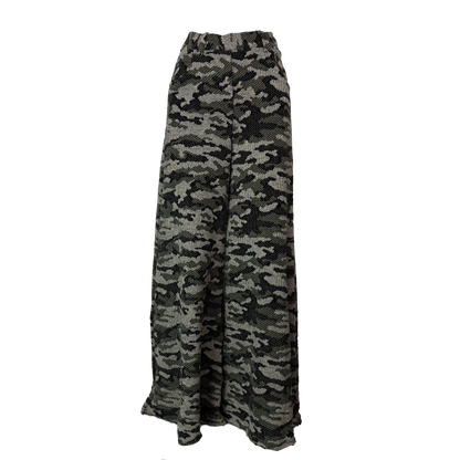 Pantaloni Largi Camo cu Talie Înaltă | O Singură Mărime (S-XL) | Qarma