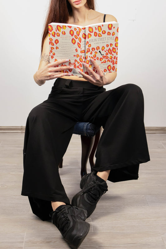 Pantaloni Largi Dama – Negru Profund, 3 variante