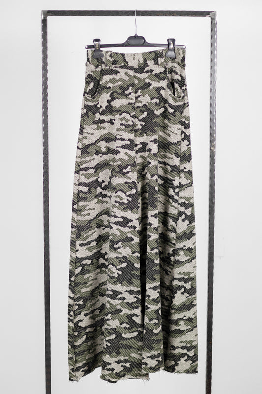Pantaloni Largi Dama – Camuflaj Texturat Bumbac