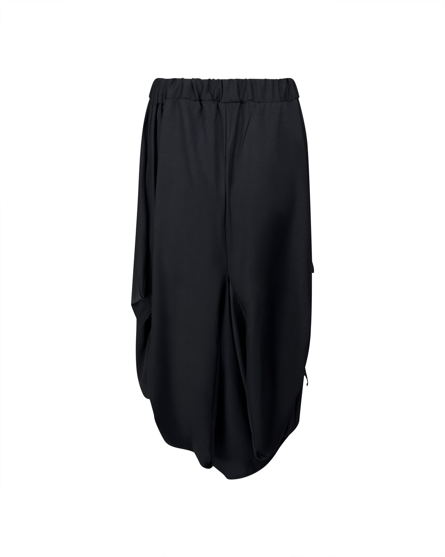 Fusta neagra tip cocon cu insertii laterale