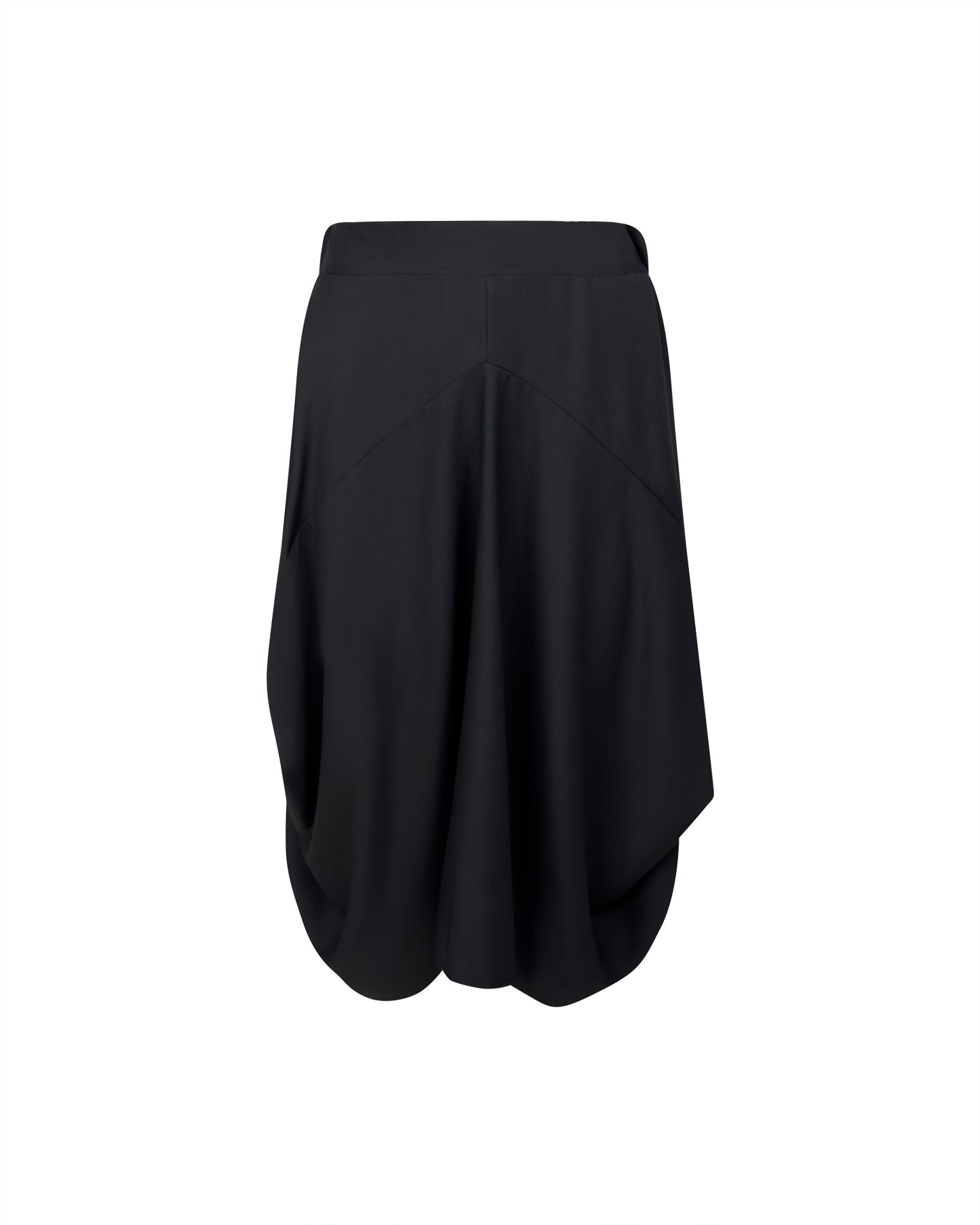 Fusta neagra tip cocon cu insertii laterale